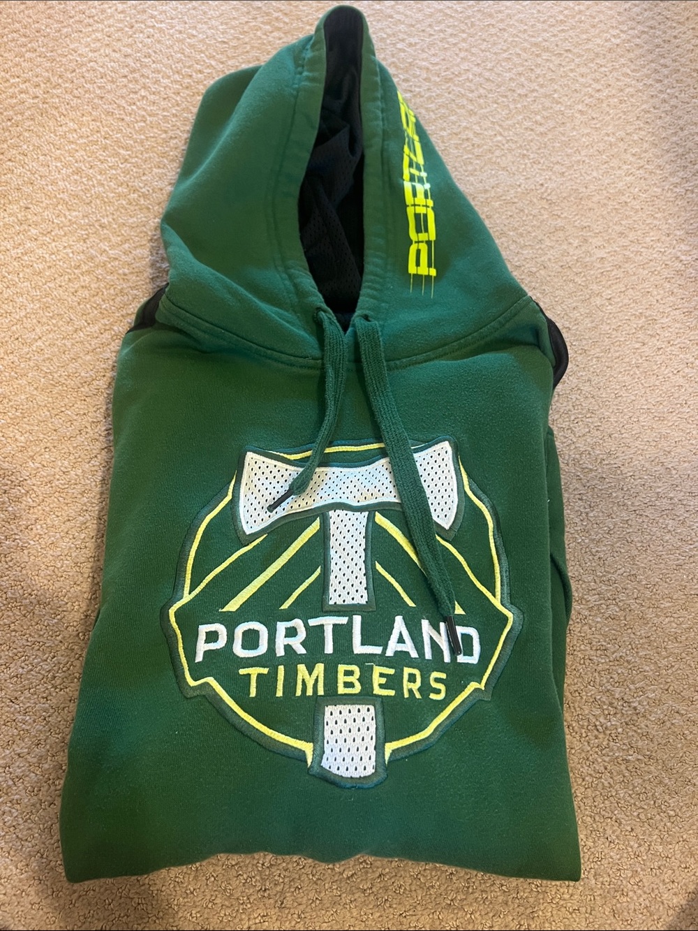 adidas Portland Timbers Green Hoodie with Yellow Accents
